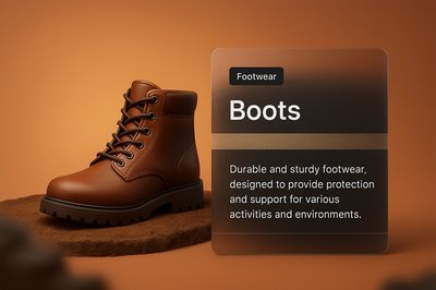 3D Illustration of Stylish Boots with Text Overlay