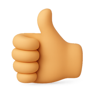 3D Rendered Thumbs Up Emoji Icon