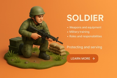 Detailed 3D Military Scene Featuring a Soldier in Action