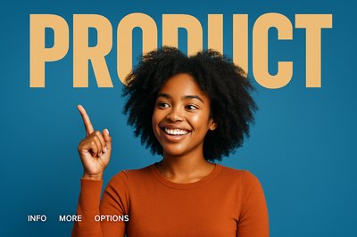 Vibrant Young Woman Promoting Product with a Smile