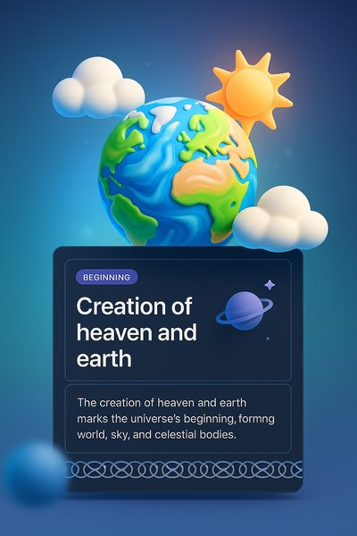 Creation of Heaven and Earth - 3D Illustration