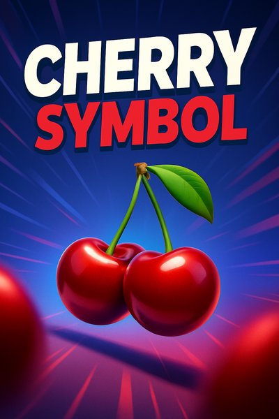 Dynamic Cherry Symbol Illustration with Bold Colors