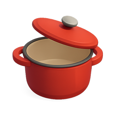 Stylish Red Cooking Pot with Lid