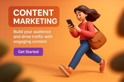 3D Illustration for Content Marketing Promotion