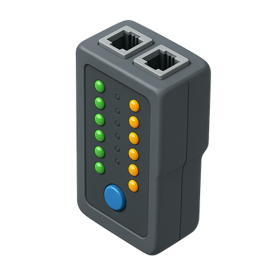 3D Cable Tester Icon with Isometric Design