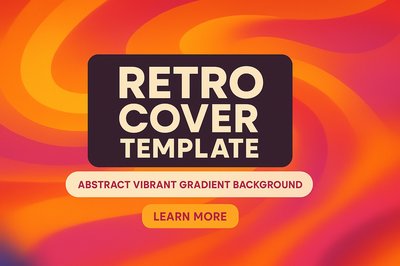 Retro Cover Template with Vibrant Gradient Background