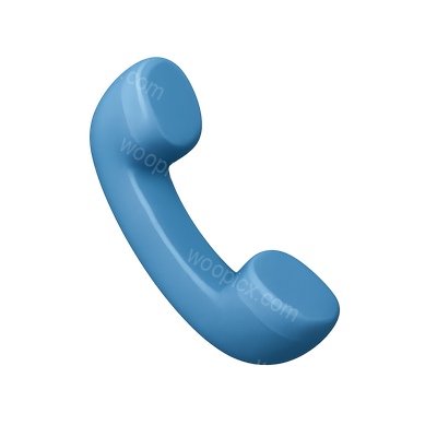Stylish 3D Telephone Icon in Blue with Isometric Design