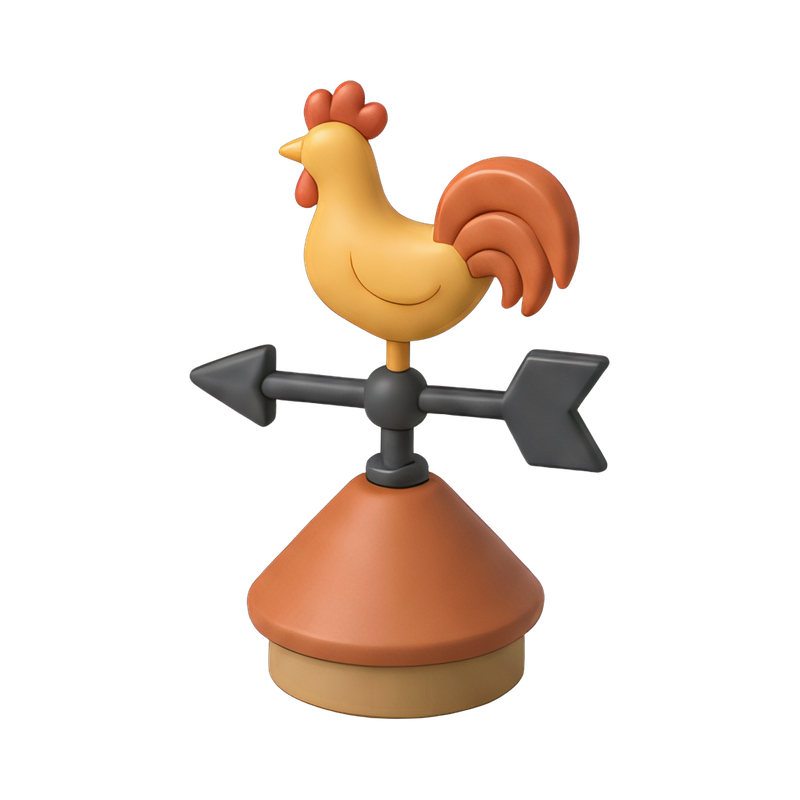 rustic weather vane with rooster