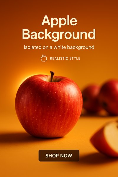Realistic Apple Background for Marketing and Design Use