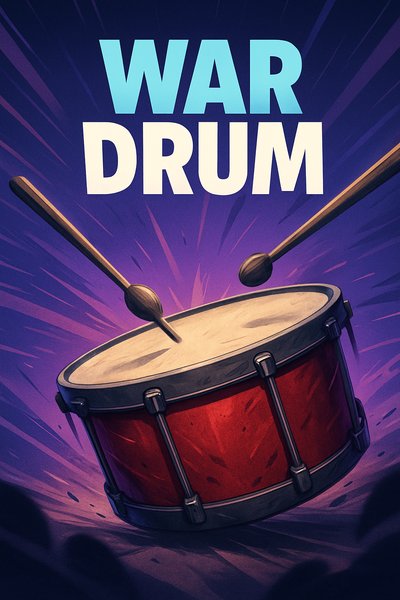Dynamic War Drum Illustration with Vibrant Colors