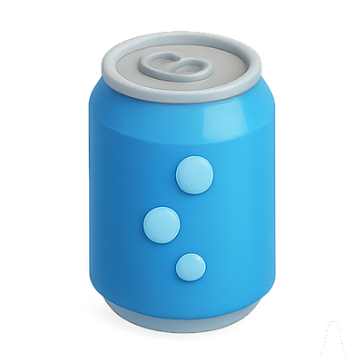 3D Render of a Blue Soft Drink Can