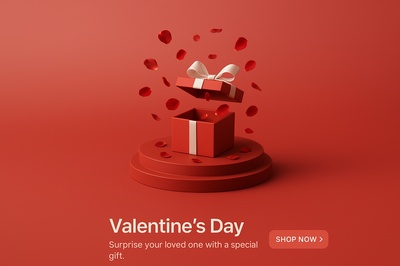 Elegant Red Gift Box for Valentine's Day Celebration