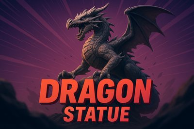 Dynamic Dragon Statue Captured in Bold Perspective