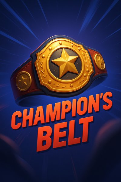 Dynamic Champion's Belt with Bold Typography