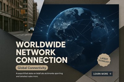 Global Connectivity: Worldwide Network Connection Digital Art
