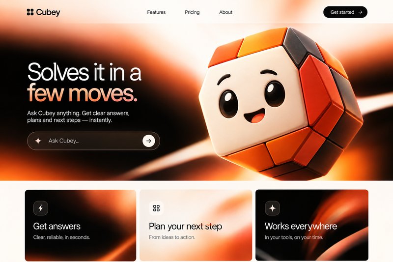 AI agent landing page template