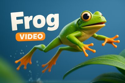 Dynamic 3D Frog Illustration with Engaging Design