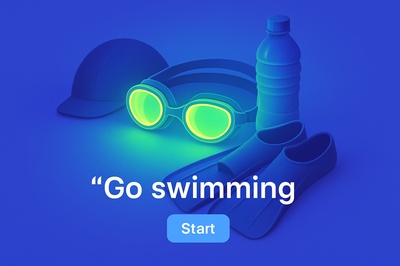 Glowing Aqua Serenity: Dive into Swimming Adventure