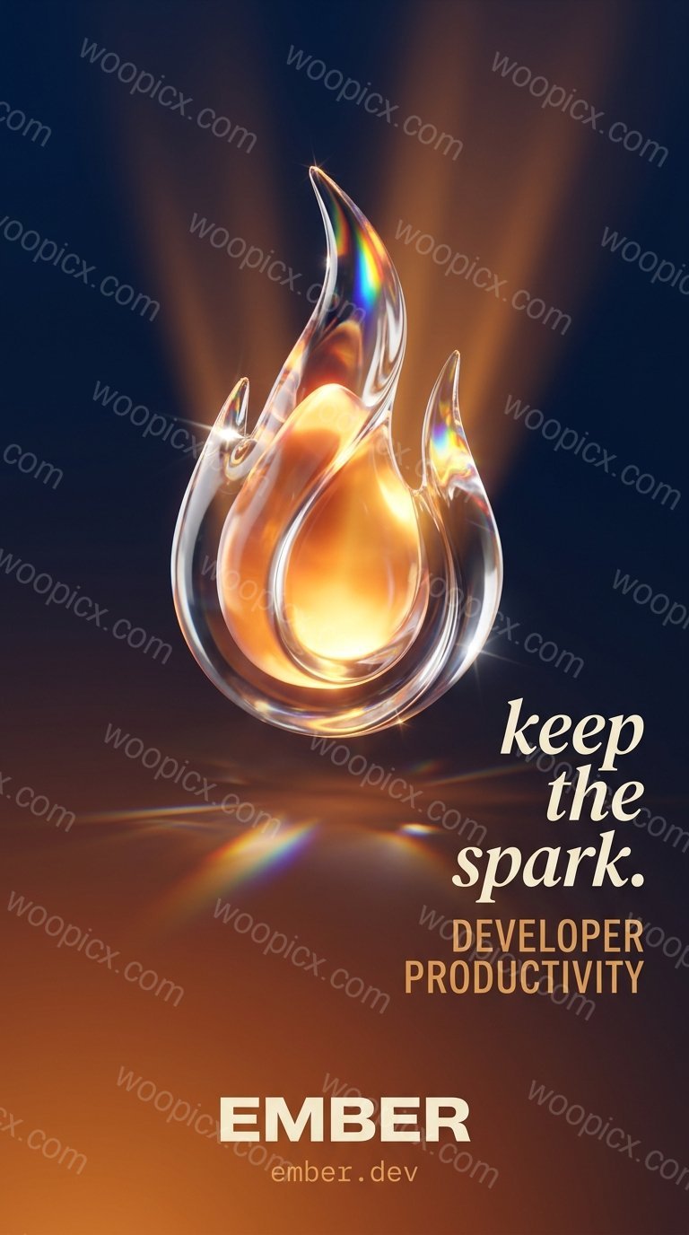 Abstract glass flame sculpture