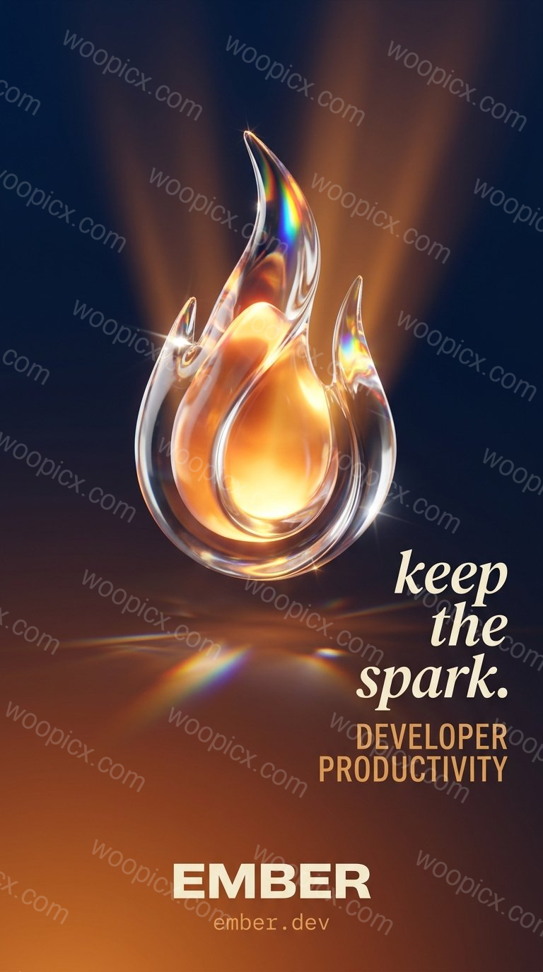Abstract glass flame sculpture