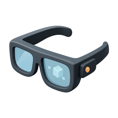 3D Icon of Augmented Reality Glasses with Isometric Design