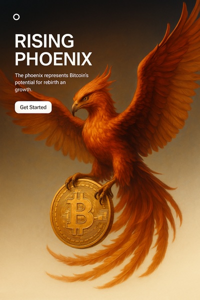 Rising Phoenix Symbolizing Bitcoin's Rebirth and Growth