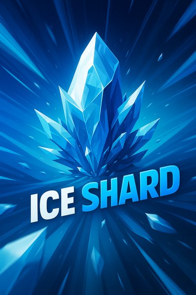 Dynamic Ice Shard Illustration with Bold Text
