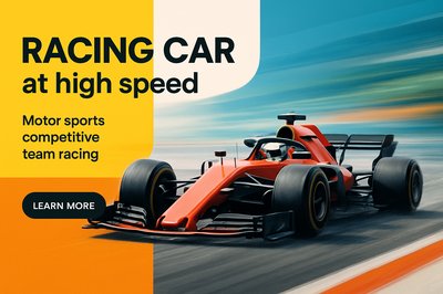 Dynamic Racing Car in Motion - High-Speed Motorsport Action