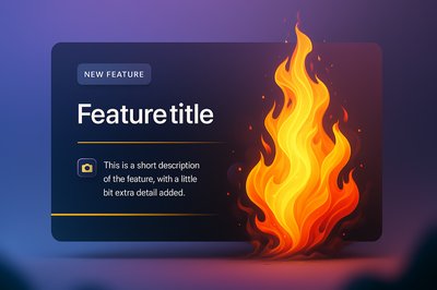 Dynamic Fire Flame Illustration with Feature Block