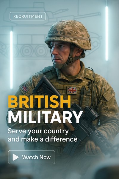 Recruitment Poster for British Military Featuring Soldier