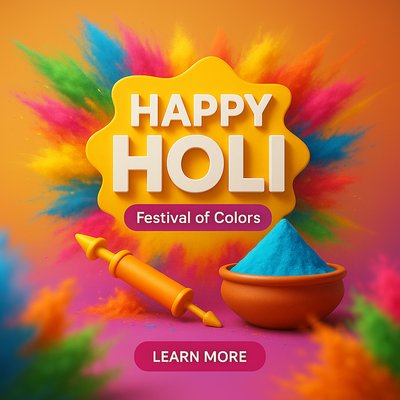 Vibrant Holi Festival Celebration Graphic