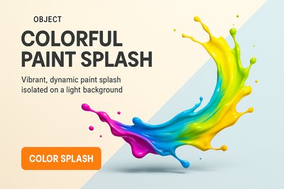 Vibrant Colorful Paint Splash Design Element