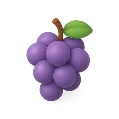 3D Render of a Bunch of Purple Grapes