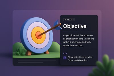 3D Web Page Design Featuring Objective Concept