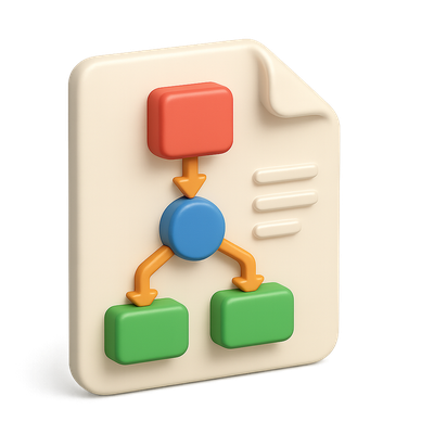 3D Workflow Automation Icon with Isometric Design