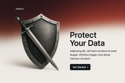 Stylish Defend Icon Design for Data Protection