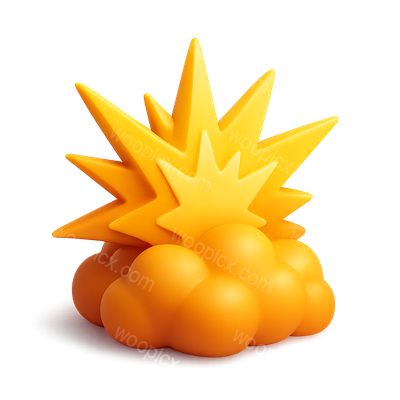 3D Explosion Icon with Volumetric Effect and Isometric View