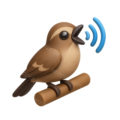 Stylized Bird Emoji with Sound Waves