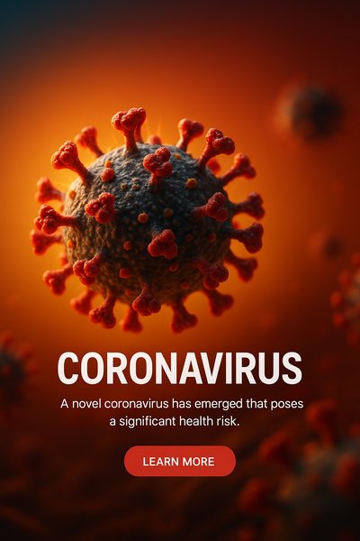 3D Visualization of Coronavirus with Health Warning