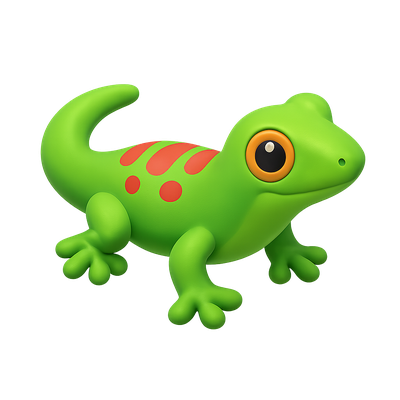 Colorful Cartoon Gecko Character Design