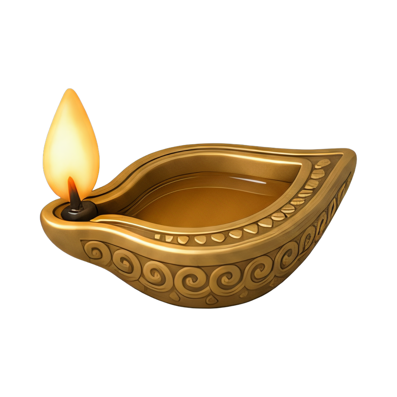 traditional indian brass diya lamp