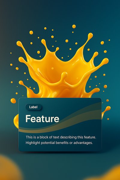 Vibrant Orange Juice Splash with Text Overlay