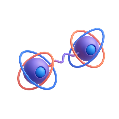 3D Visualization of Quantum Entanglement Icon