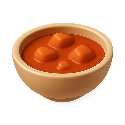Stylized Soup Bowl with Chunky Contents