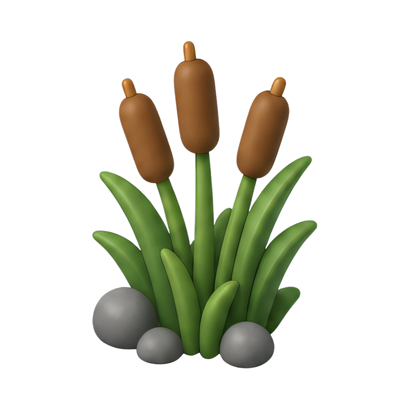 serene cattails by the water