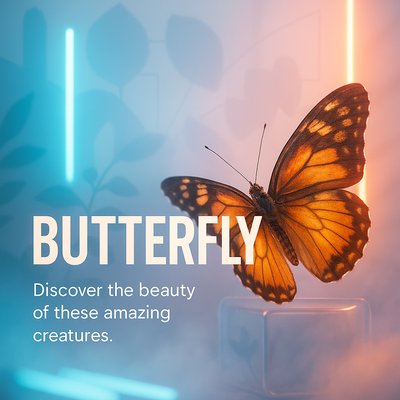 Stunning Butterfly Image with Neon Accents