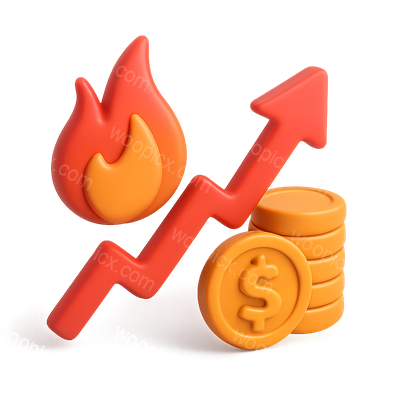 3D Icon Representing Rising Inflation and Prices