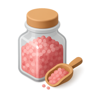 Stylish 3D Icon of Bath Salts with Scoop