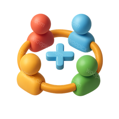 Colorful 3D Volumetric Circle of People Icon