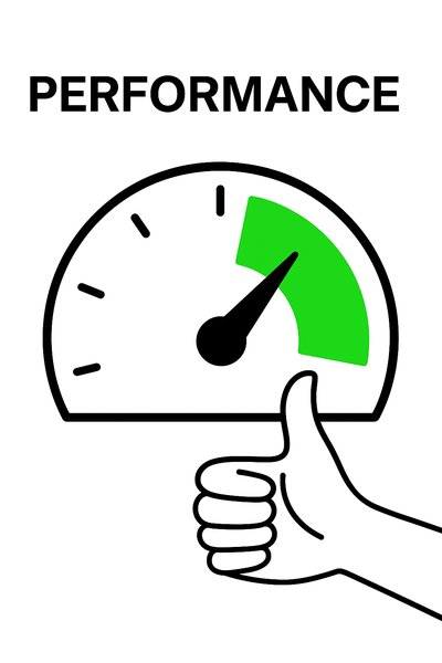 Performance Meter Graphic with Thumbs Up Icon
